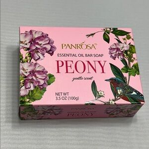 Panrosa Rose Essential Oil Peony Bar Soap Made In USA new in box sealed 7 oz bar